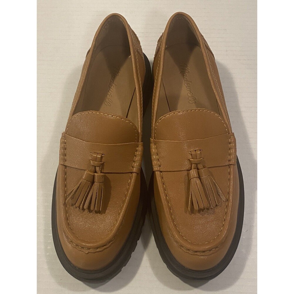 Madewell Bradley Tassel Lugsole Loafers Women’s Size 7M Brown Leather - NWOB - Picture 5 of 8